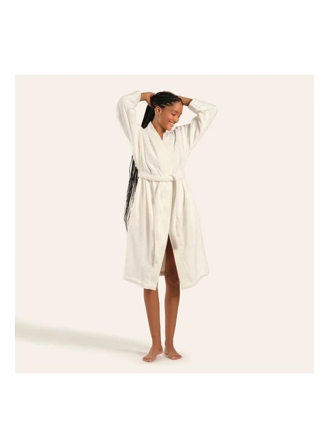 Solid Sand Color Bathrobe.