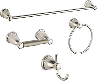 BGL BGL 4-Piece Bathroom Accessory Set Brushed Nickel Bathroom Hardware Set 24 Inches Adjustable Towel Bar Towel Ring Paper  - Image 1