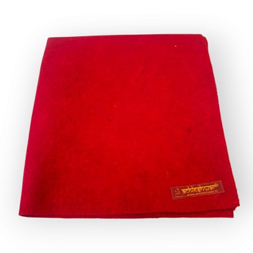 Achleshwar Premium Red Woolen Aasan Pack of 2 - Handcrafted Soft Comfortable Mat for Meditation & Prayer | Red | 23x30 Inch - Image 3