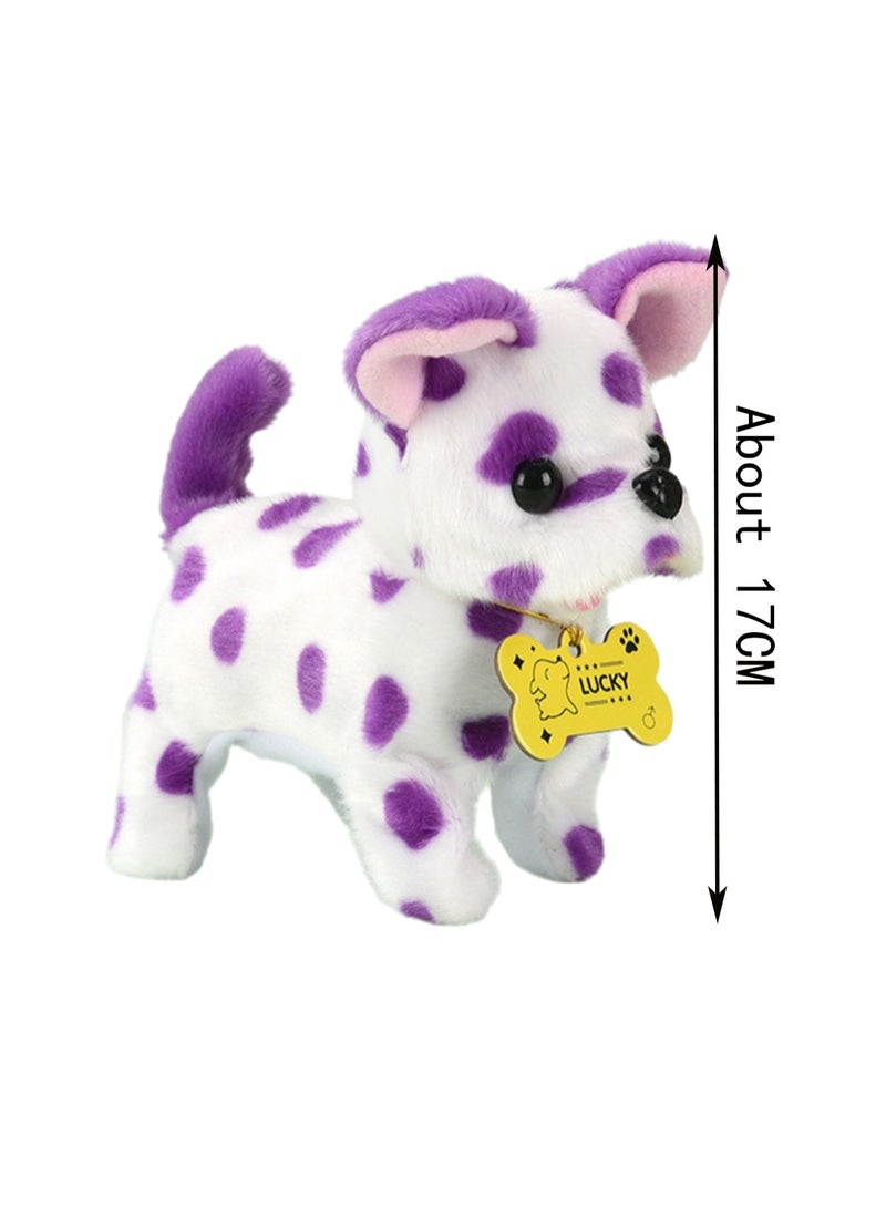 Purple Spotted Electronic Dog Plush Stuffed Interactive Animal Touch Control Electronic Pet Can Walk And Bark, Wag Tail, Toy Suitable For Kids And Babies - Image 2