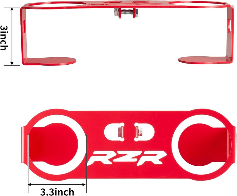 Kihor Polaris RZR Garb Bar Cup Holder - Red, Compatible with RZR 900/570/800/XP 1000/XP Turbo - Image 3