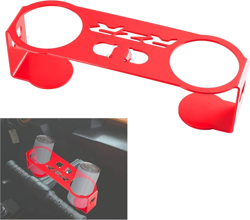 Kihor Polaris RZR Garb Bar Cup Holder - Red, Compatible with RZR 900/570/800/XP 1000/XP Turbo - Image 1