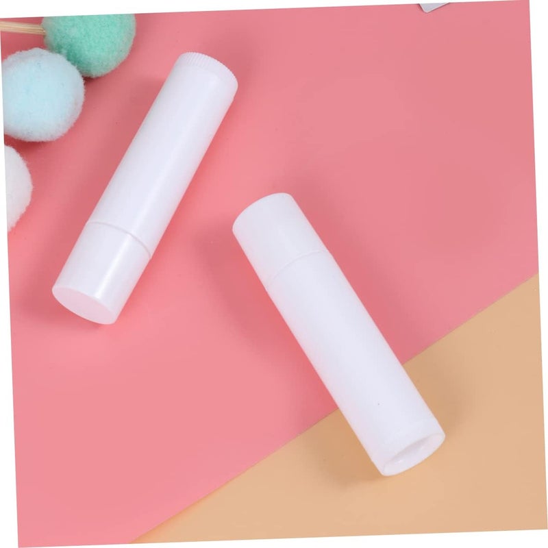 DOITOOL 50pcs Empty Lip Balm Tubes White Lipstick Containers for Secure Packaging Caps for Lip Balm and Craft Projects Convenient Visibility for Product Levels - Image 2