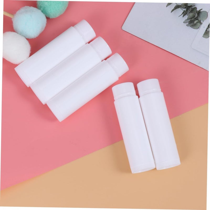 DOITOOL 50pcs Empty Lip Balm Tubes White Lipstick Containers for Secure Packaging Caps for Lip Balm and Craft Projects Convenient Visibility for Product Levels - Image 5