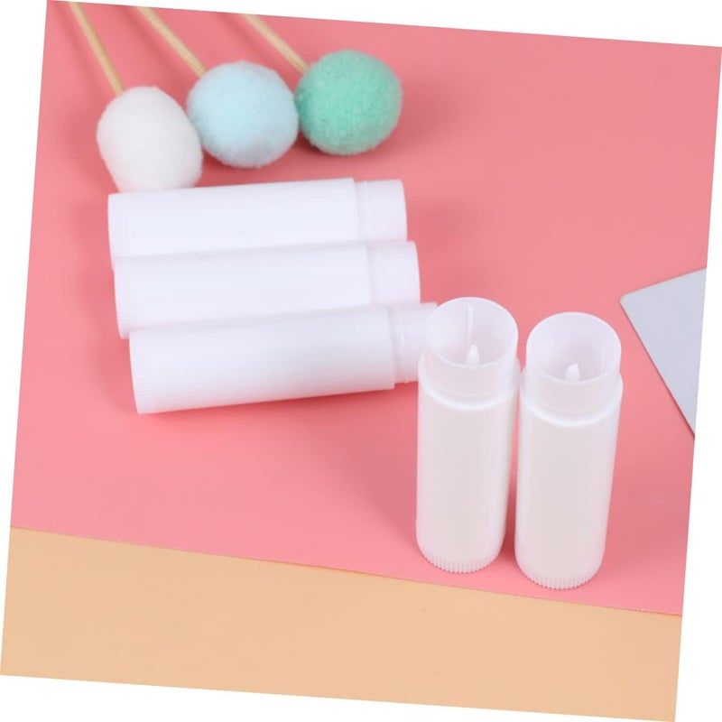 DOITOOL 50pcs Empty Lip Balm Tubes White Lipstick Containers for Secure Packaging Caps for Lip Balm and Craft Projects Convenient Visibility for Product Levels - Image 3