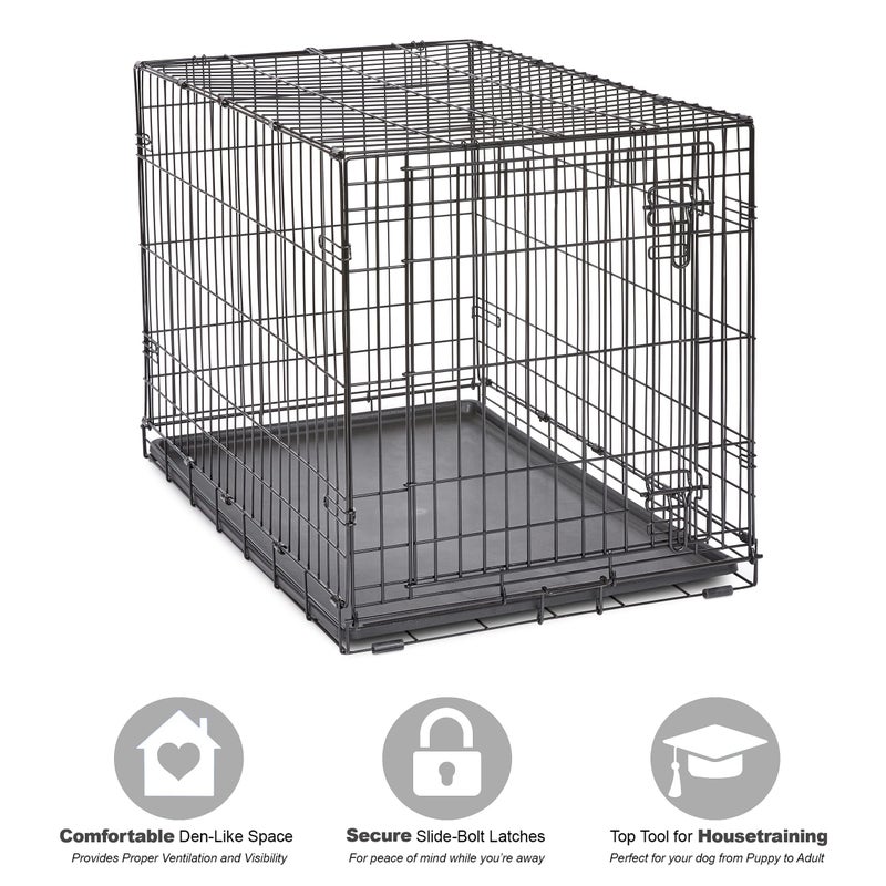 New World Midwest Homes for Pets 36-Inch New World Crate for Medium-Large Breeds, 41-70 lbs, Single Door Folding Dog Crate, Leak-Proof Tray & Secure Latch, Portable, Durable & Easy to Assemble - Image 3