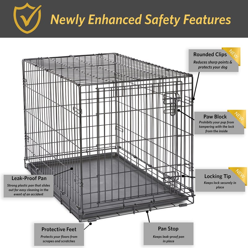 New World Midwest Homes for Pets 36-Inch New World Crate for Medium-Large Breeds, 41-70 lbs, Single Door Folding Dog Crate, Leak-Proof Tray & Secure Latch, Portable, Durable & Easy to Assemble - Image 4