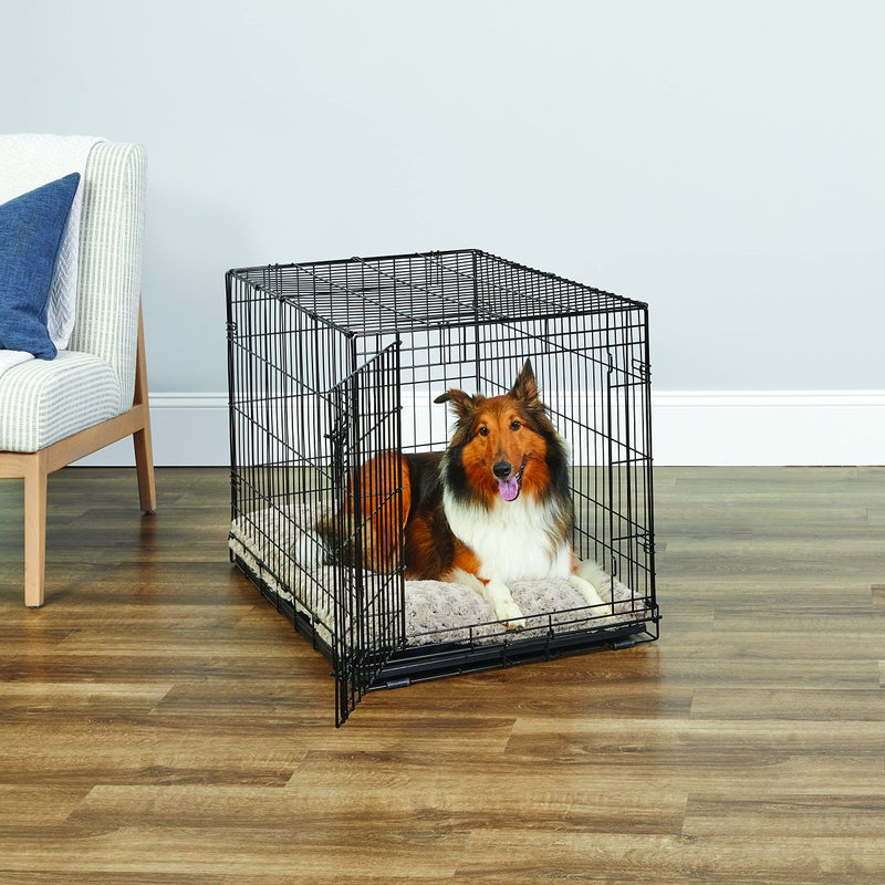 New World Midwest Homes for Pets 36-Inch New World Crate for Medium-Large Breeds, 41-70 lbs, Single Door Folding Dog Crate, Leak-Proof Tray & Secure Latch, Portable, Durable & Easy to Assemble - Image 2