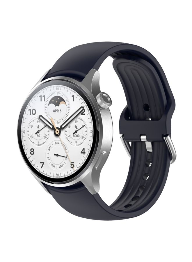 Replacement Strap For Xiaomi Watch S1 Pro Solid Color Silicone Watch Band Ink Blue