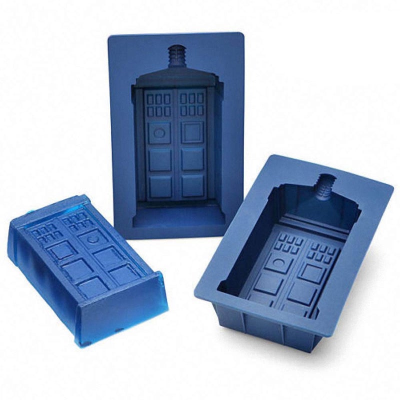 2Pcs Tardis Ice Cube Trays Dr Who Silicone Ice Mold Cake Muffin Baking Pan Jello Chocolate Gelatin Mold Soap Mould