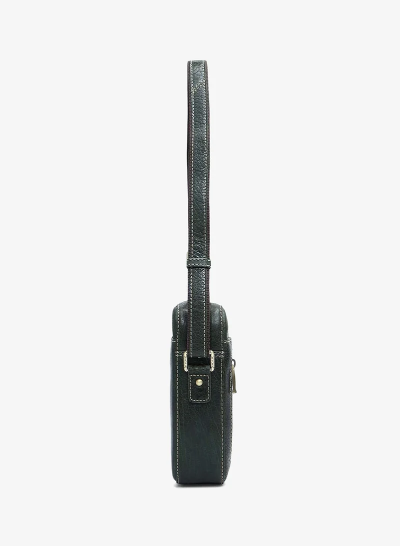 Da Milano  Elephant Pattern Leather Men Sling - Green for Men | Best Price UAE
