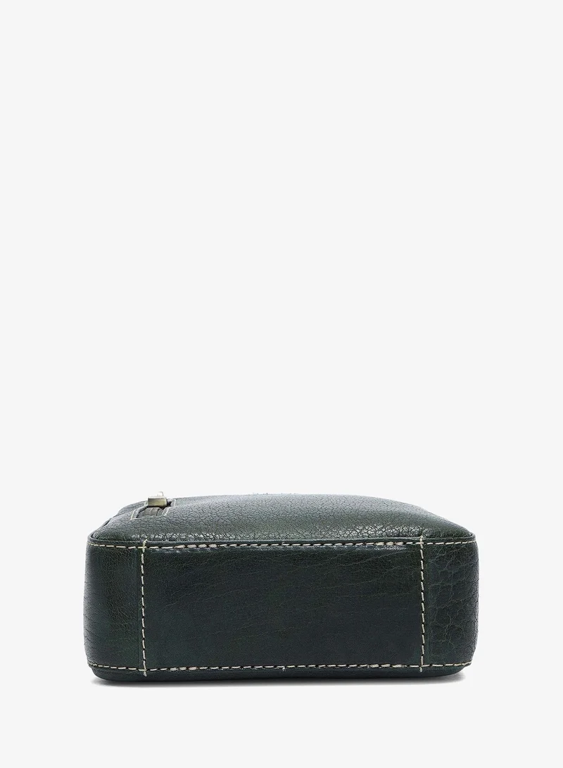 Da Milano  Elephant Pattern Leather Men Sling - Green for Men | Best Price UAE