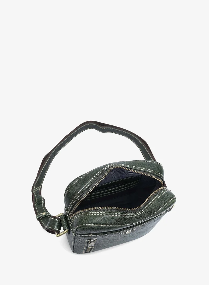 Da Milano  Elephant Pattern Leather Men Sling - Green for Men | Best Price UAE