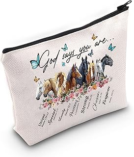 LEVLO Horse Cosmetic Make Up Bag Gift For Horse Lover GodÃ‚Â SaysÃ‚Â YouÃ‚Â Are UniqueÃ‚Â SpecialÃ‚Â Lovely Chosen - Image 1