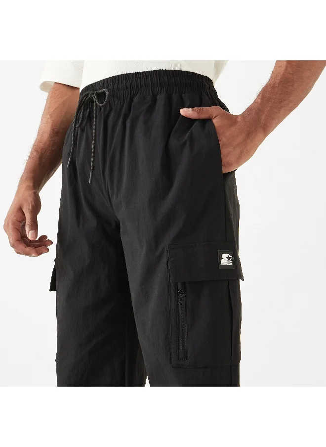 STARTER Starter Solid Regular Fit Cargo Joggers with Flexi Waist and Pockets