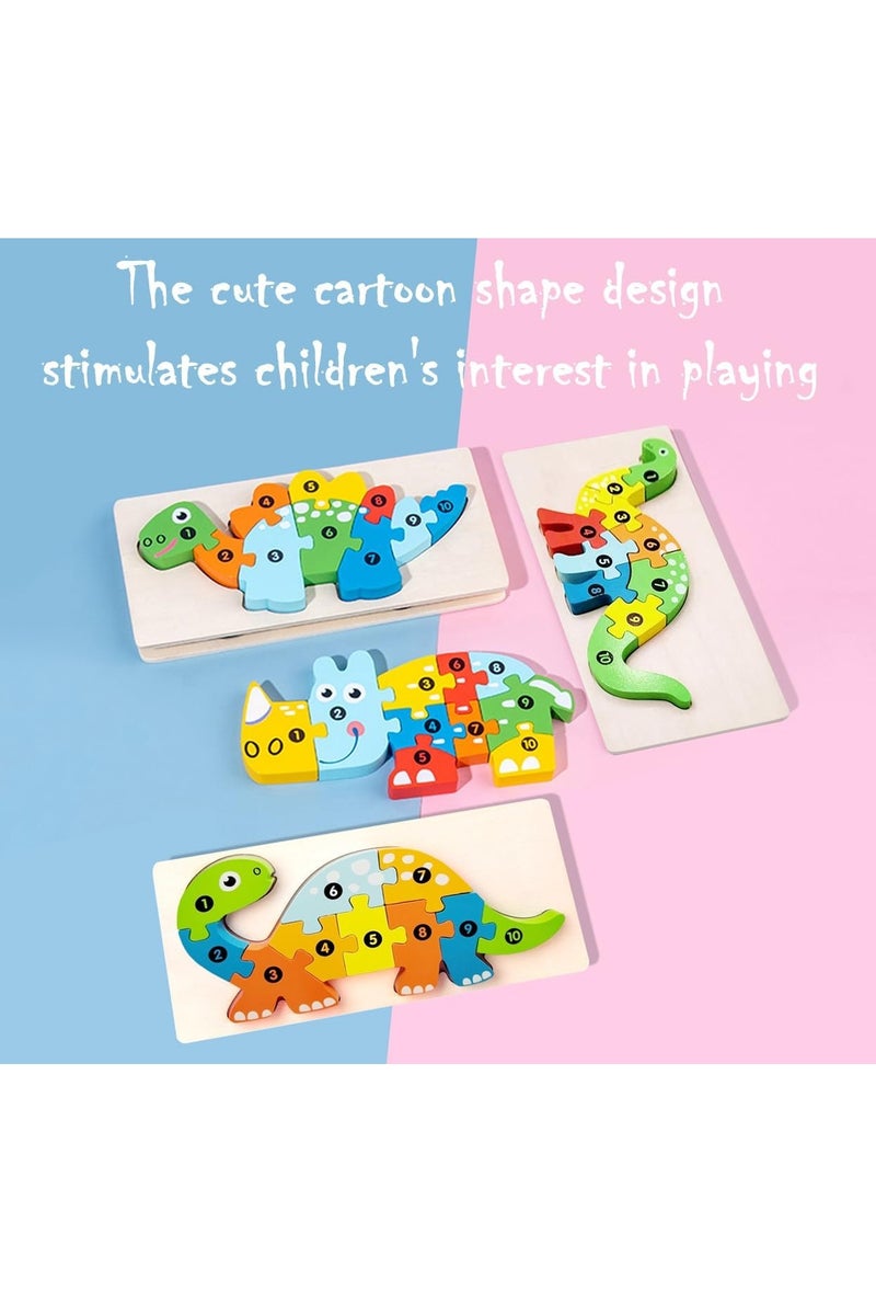 2 Pack Wooden Puzzles for Kids 3-5 Years Old, 2 Dinosaur Puzzles, Ideal Gift for Toddlers - Image 4