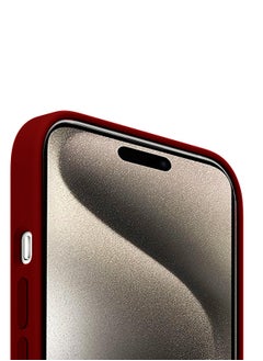 Wtech Soft Liquid Silicone Case Cover For Apple iPhone 15 Pro 2023 Maroon  - Image 4
