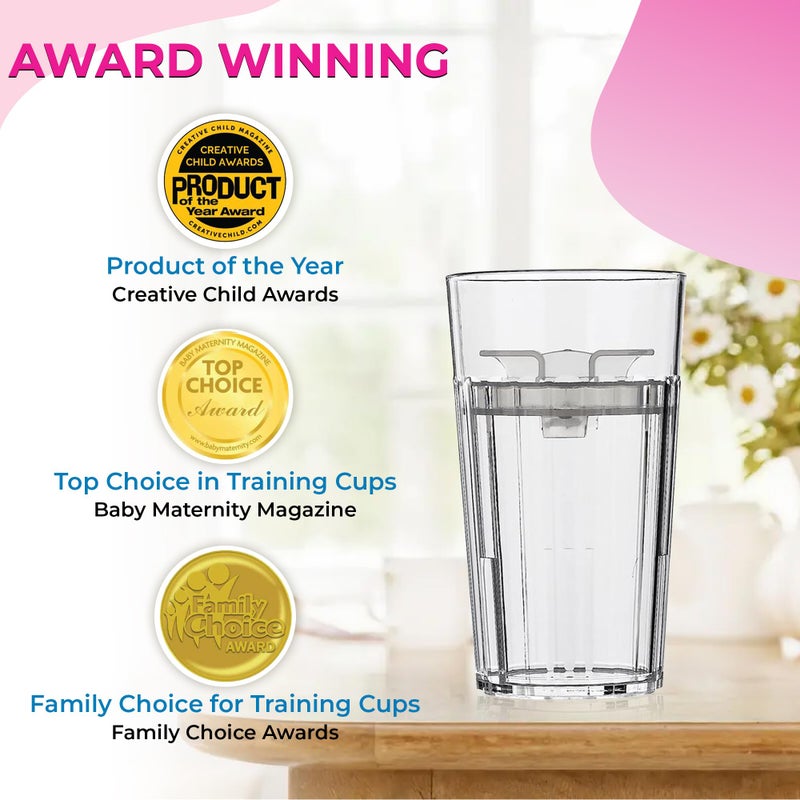 Reflo Smart Cup Bundle (Blue 1-Pack) Montessori Weaning Training for Toddlers, Slow-Spill Open-Cup Design, 360 Rim Flow-Control, Made in USA, BPA-Free, E-Guide via QR Code - Image 5
