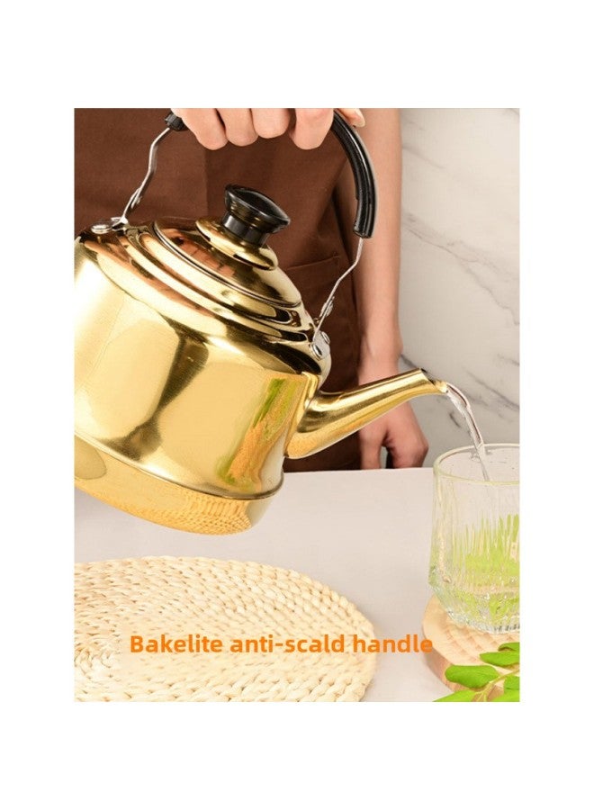 Thickened Stainless Steel Kettle Special Soup Pot For Commercial Hot Pot Shop Chinese Hot Water Teapot Household Sound Kettle-Color:2—6L-Capacity:304 Gold 6l Extra Thick Model  - Image 3