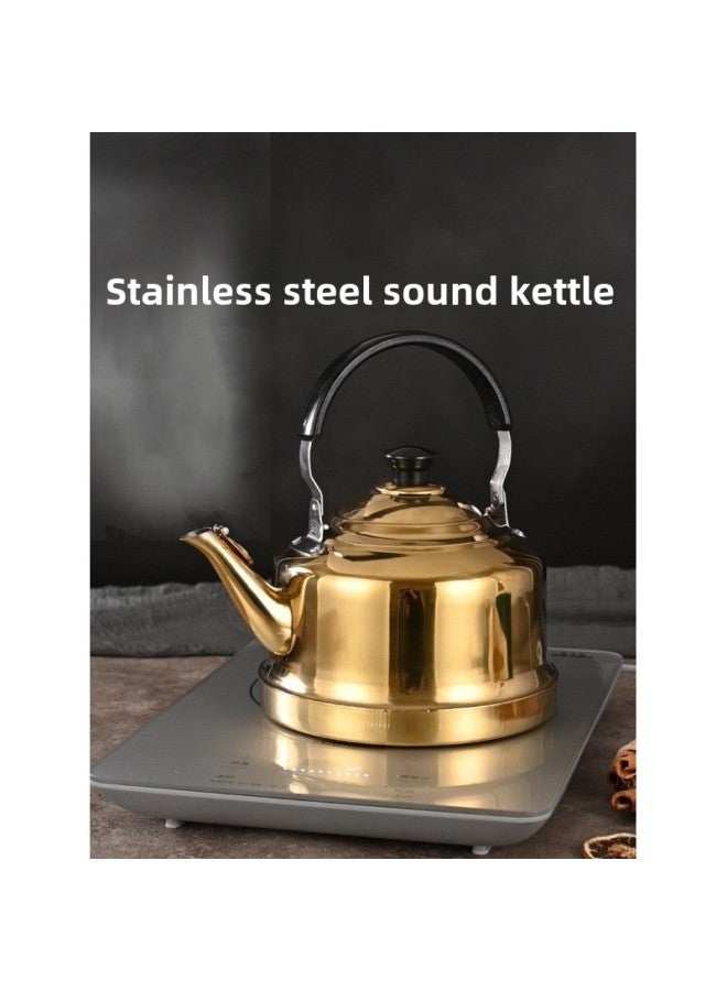 Thickened Stainless Steel Kettle Special Soup Pot For Commercial Hot Pot Shop Chinese Hot Water Teapot Household Sound Kettle-Color:2—6L-Capacity:304 Gold 6l Extra Thick Model  - Image 2
