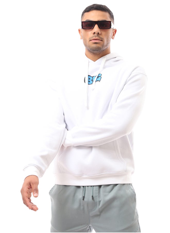 RAVIN - Long Sleeves Printed "Smurf" White Hoodie - Image 1