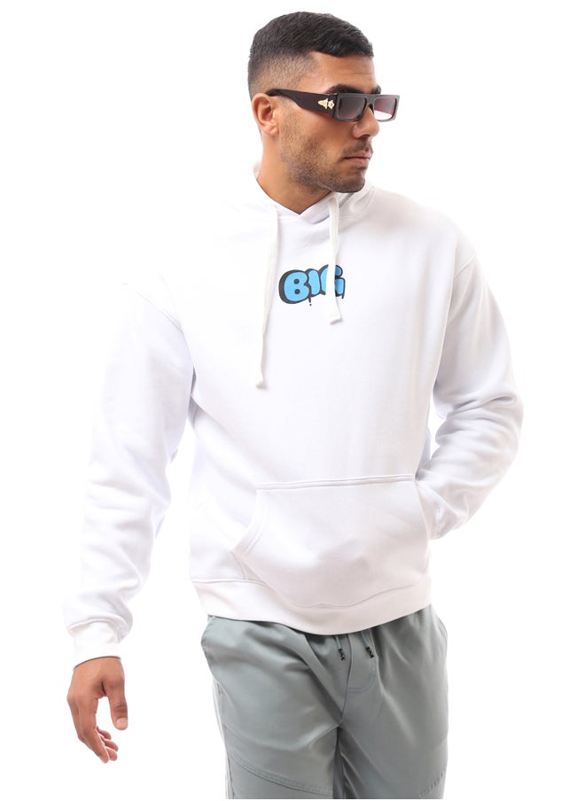 RAVIN - Long Sleeves Printed "Smurf" White Hoodie - Image 1
