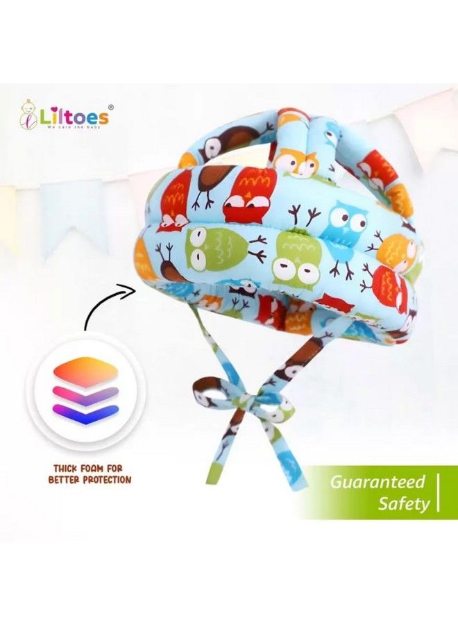 Liltoes Baby Head Protector For Safety Of Kids 6M To 3 Years Baby Safety Helmet With Proper Air Ventilation & Corner Guard Protection (Owl Print Colour) - Image 4