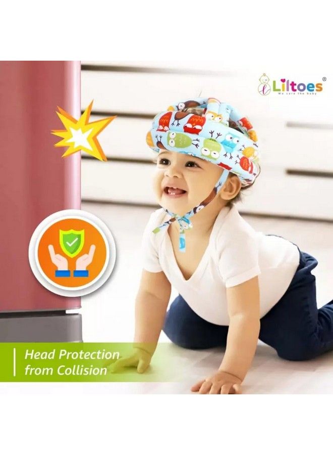 Liltoes Baby Head Protector For Safety Of Kids 6M To 3 Years Baby Safety Helmet With Proper Air Ventilation & Corner Guard Protection (Owl Print Colour) - Image 3