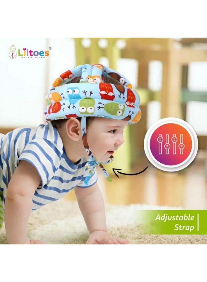 Liltoes Baby Head Protector For Safety Of Kids 6M To 3 Years Baby Safety Helmet With Proper Air Ventilation & Corner Guard Protection (Owl Print Colour) - Image 5