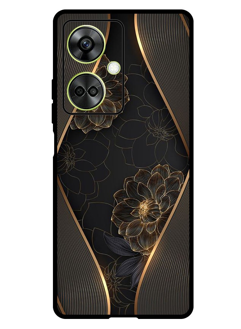 Theodor Protective Case Anti Scratch Shock Proof Bumper Cover For OnePlus Nord CE 3 Gold flower - Image 1