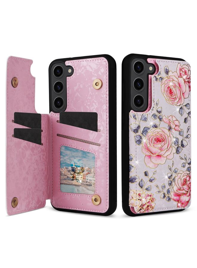 اس-توب جراب لهاتف Samsung Galaxy S23+ 5G مطبوع بمشبك مزدوج RFID مضاد للسرقة - Image 1