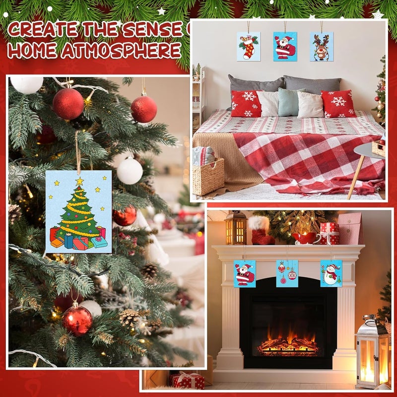 Curious Button Pack of 10 Christmas Truck Wooden Craft Painting Set | Unfinished Wood Slices with Xmas Tree Design | DIY Paintable Ornaments for Kids & Adults | Bulk Craft Supplies 12x15 cm - Image 5