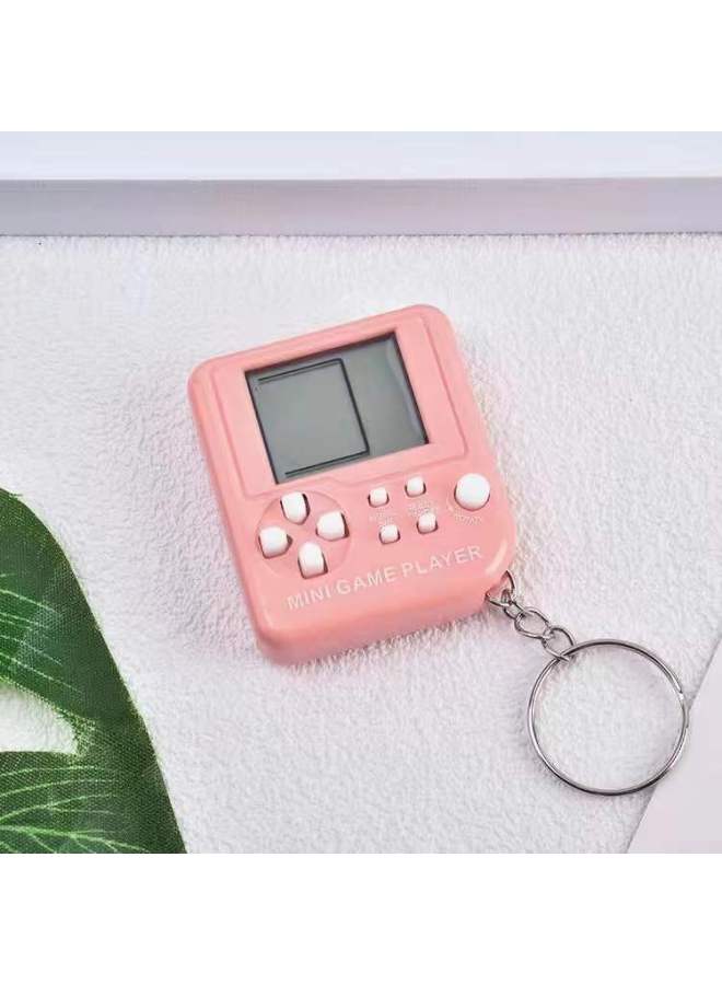 Children's Mini Tetris Game Toy Electronic Puzzle Game Internet Red Decompression Gadget Keychain-Color:Macaroon Orange - Image 3