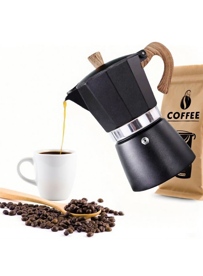 AIFUSI (6 CUP (300ml/10 OZ)) - Moka Pot, 6 Cup Stovetop Espresso Maker - 296ml Manual Cuban Coffee Percolator Machine Premium Aluminium Moka Italian Espresso Greca Coffee Maker Brewer Percolator - Image 3