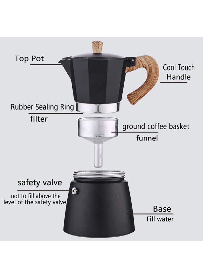 AIFUSI (6 CUP (300ml/10 OZ)) - Moka Pot, 6 Cup Stovetop Espresso Maker - 296ml Manual Cuban Coffee Percolator Machine Premium Aluminium Moka Italian Espresso Greca Coffee Maker Brewer Percolator - Image 5