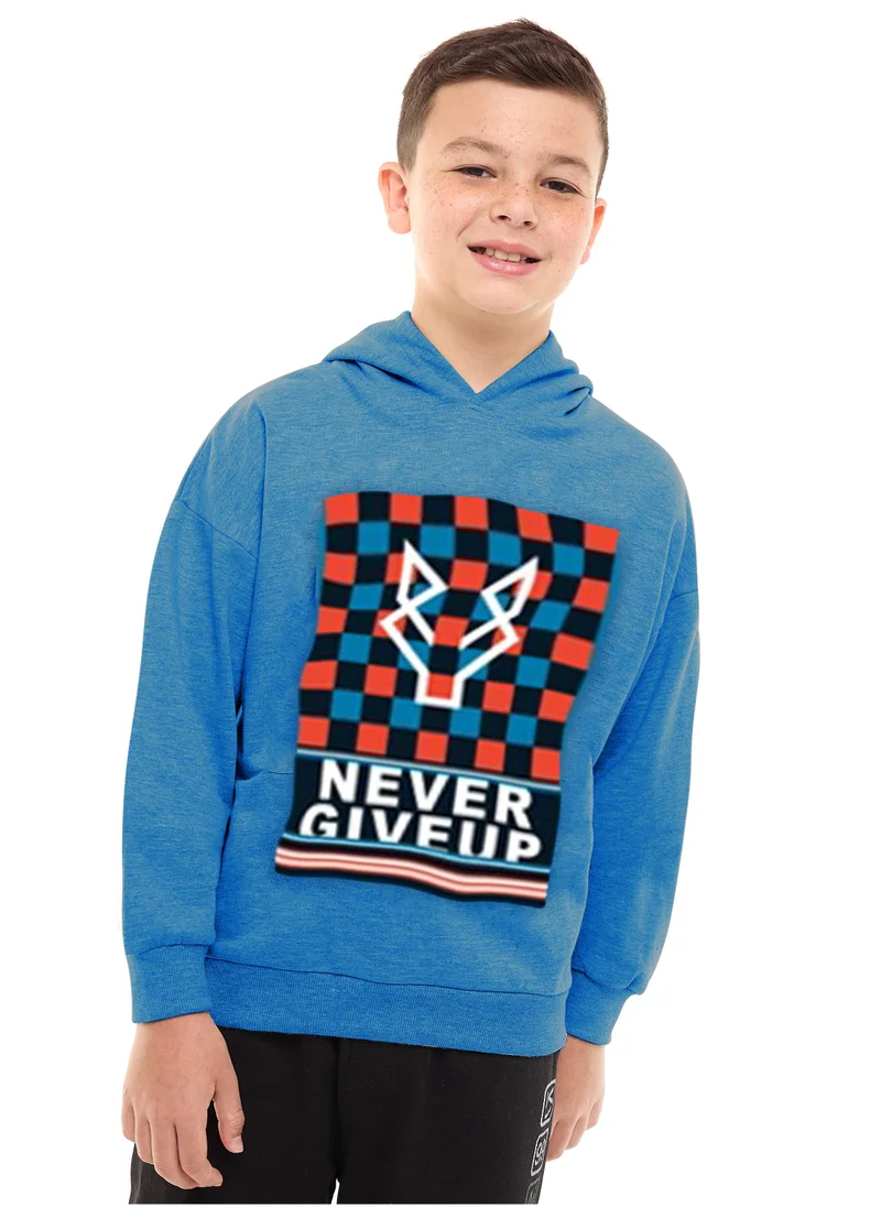 victor and jane Boys' Hoodie  (8-14yrs) Royal Blue