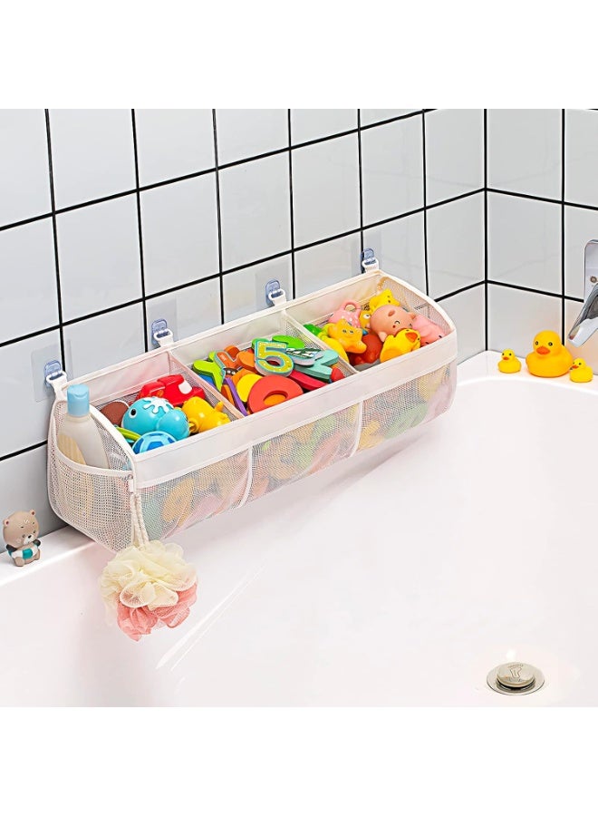 Soofam Original 3 Compartment Horizontal Large Openings Bath Toy Organizer for Tub, Capacity Upgrade Bath Toy Storage and Holder, Bathtub Toy Holder for Easy Access and Sorting of Toys - Image 1