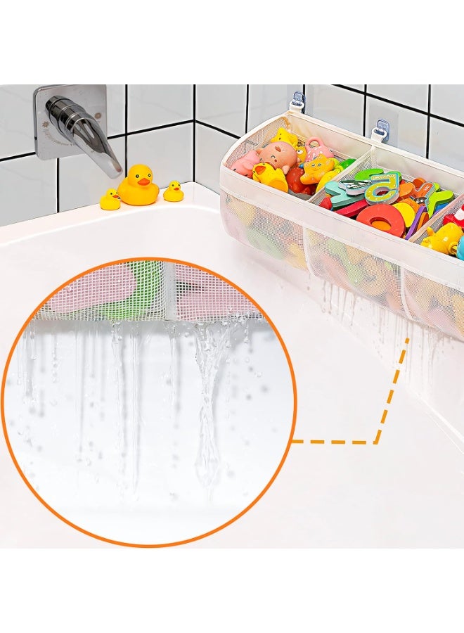 Soofam Original 3 Compartment Horizontal Large Openings Bath Toy Organizer for Tub, Capacity Upgrade Bath Toy Storage and Holder, Bathtub Toy Holder for Easy Access and Sorting of Toys - Image 2
