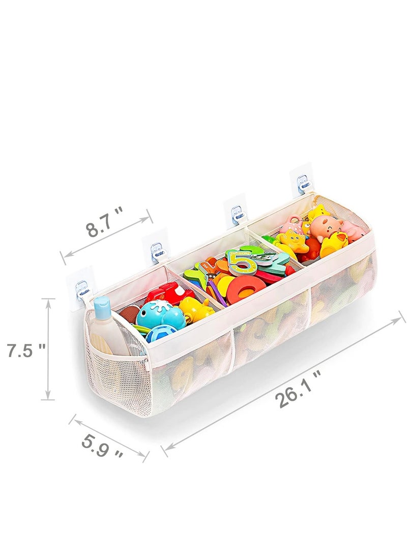 Soofam Original 3 Compartment Horizontal Large Openings Bath Toy Organizer for Tub, Capacity Upgrade Bath Toy Storage and Holder, Bathtub Toy Holder for Easy Access and Sorting of Toys - Image 3
