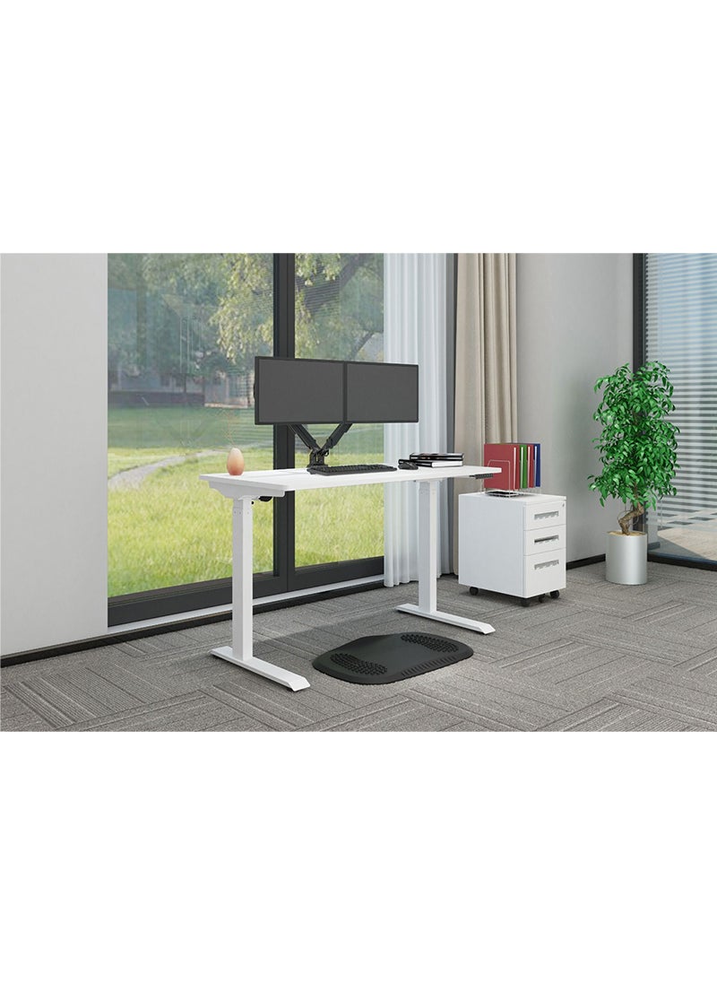 Flexispot - Flexispot Electric Height Adjustable Standing Desk, 48 x 24 Inches Sit Stand Up Computer Desk Workstation for Home Office White Frame White Desktop - Image 1