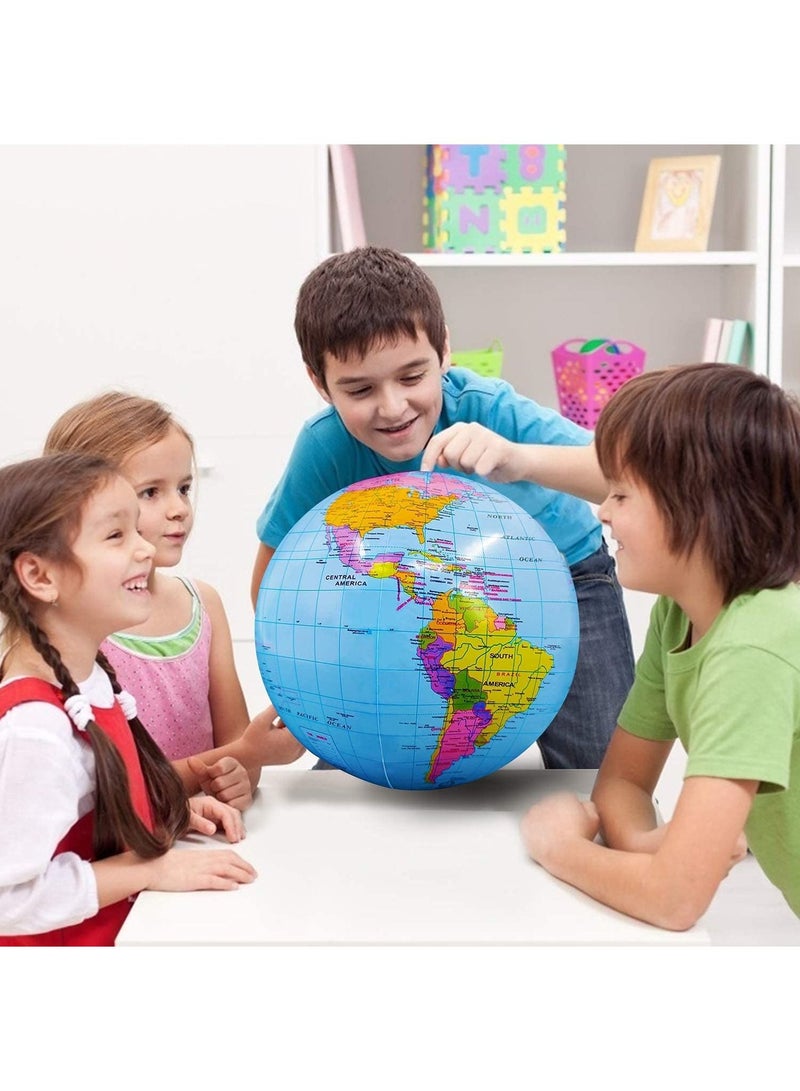 واي آند دي Globe Beach Ball Blow Up World Inflatable Earth Topographic Map Globes PVC Giant for Kids School Classroom Geography Party Supplies 6 Pieces - Image 4