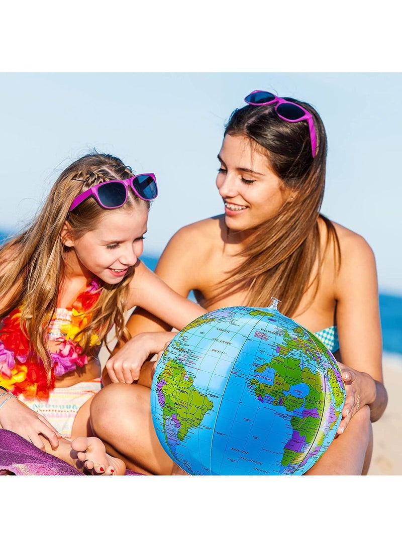 واي آند دي Globe Beach Ball Blow Up World Inflatable Earth Topographic Map Globes PVC Giant for Kids School Classroom Geography Party Supplies 6 Pieces - Image 5