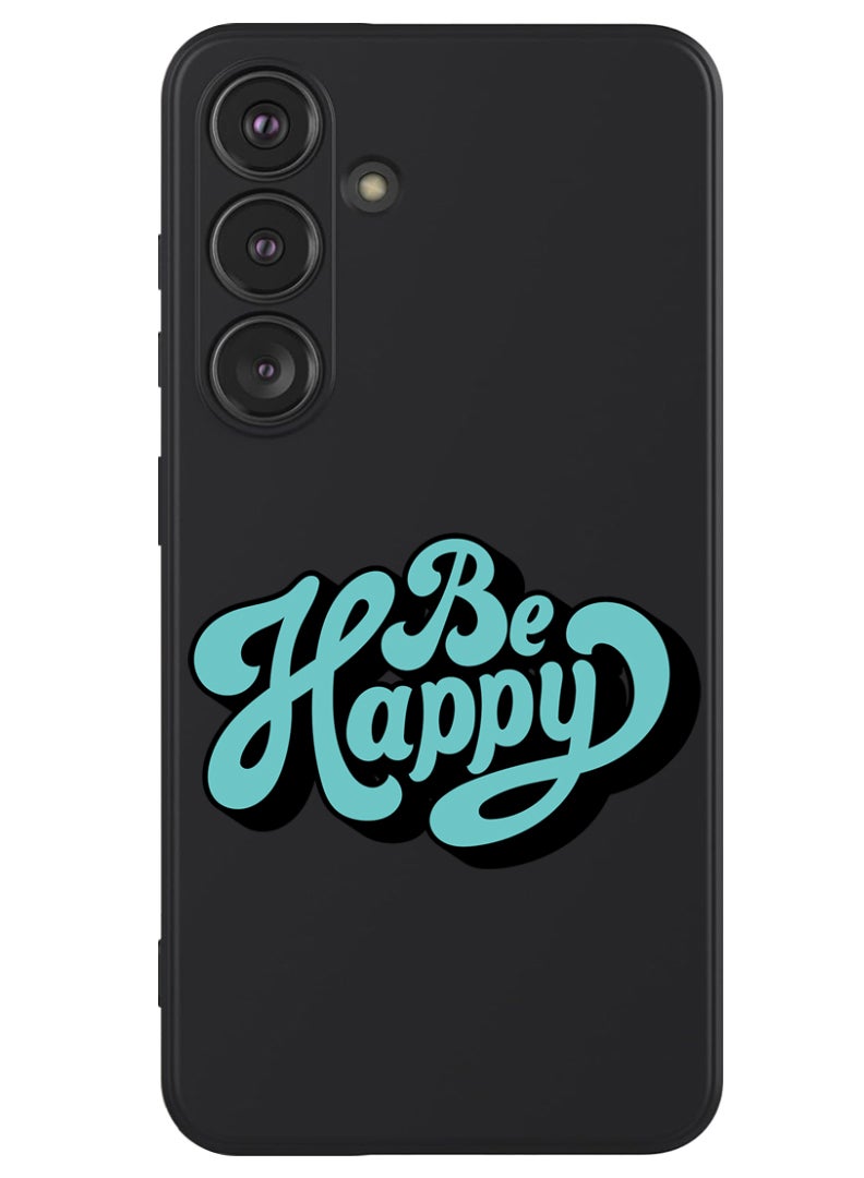 Theodor Protective Slim Fit Case Liquid Silicone Cover with Full Body Protection Anti-Scratch Shockproof Case For Samsung Galaxy S24 Plus (Black) - Be happy - Image 1