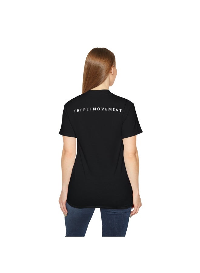 The Pet Movement Cotton Shirt | Relaxed Fit | Crew Neck | Heavy Duty Fabric | Soft, Breathable Fabric, Everyday, all season, Trendy| Black T-shirt | Pet Lover,  Beautiful Art Cat - Image 2