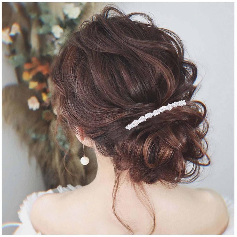 Yheakne Vintage Pearl Hair Comb Gold Pearl Wedding Hair Comb Clip Metal Hair Comb Headpieces Decorative Head Comb Headwear Bride Barrette Hair Piece Wedding Hair Accessories for Women and Girls Gold C
