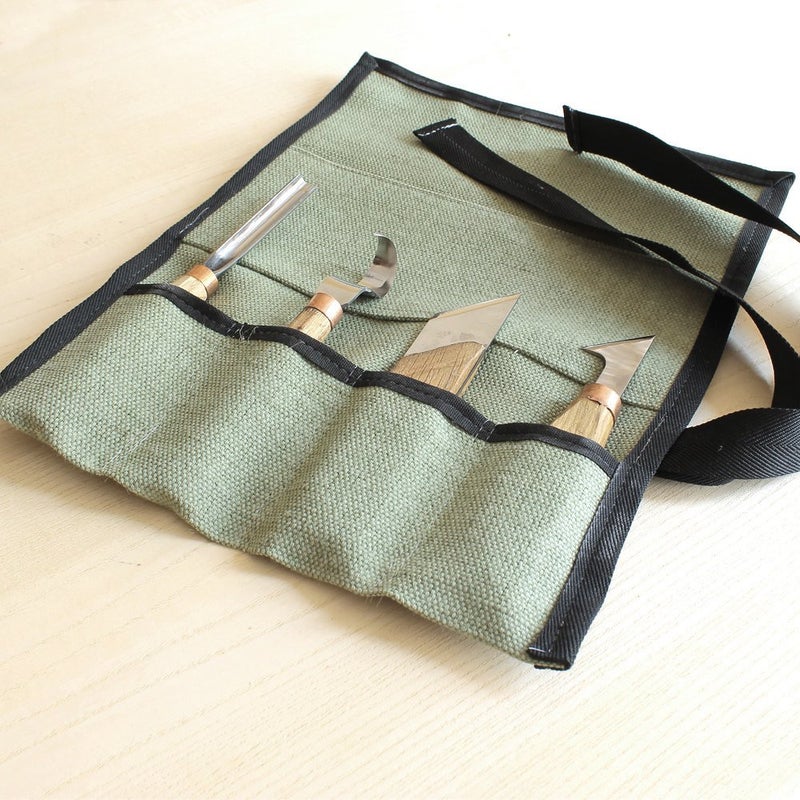 BeaverCraft TR4 Rolling Small Tool up Organizer Bag 4 Pockets Wrench roll up Pouch Gear roll up Tool Pouch for Knives and chisels Storage with 4 Slots - Image 5