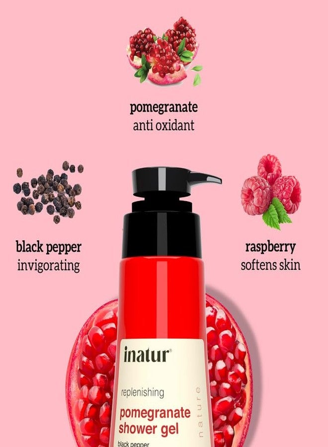 inatur Pomegranate Shower Gel | Refreshing & Rejuvenating Body Wash | Sulfate-Free & Gentle Cleanser | Hydrating & Nourishing | Liquid Shower Gel for Glowing Skin | For All Skin Types | 350ml - Image 2