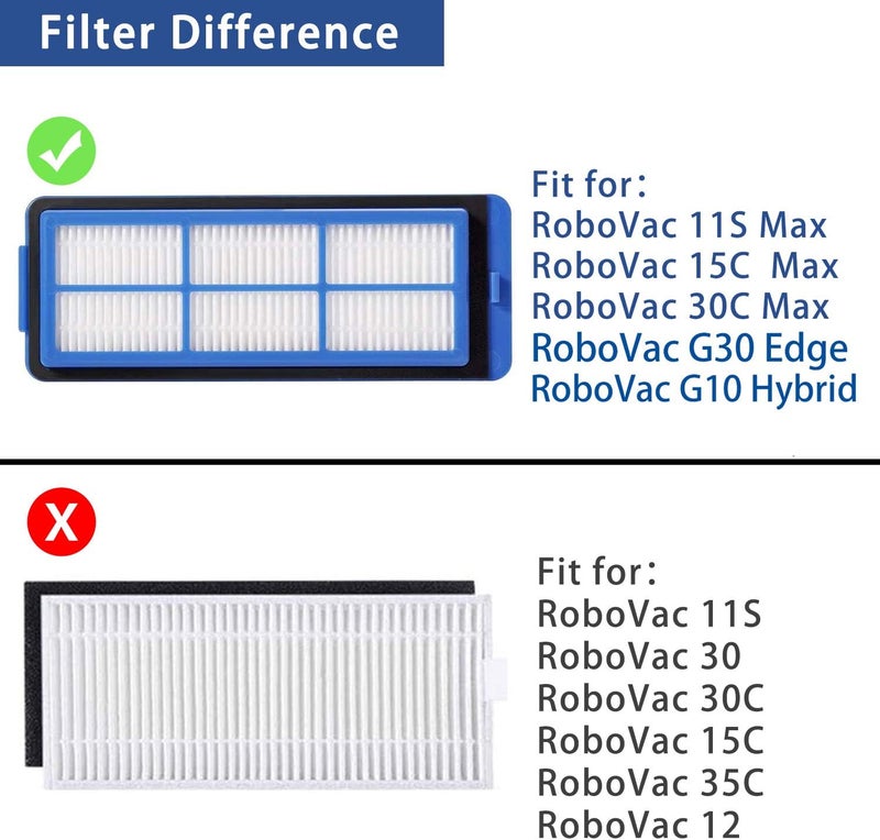 ليسينافاك قطع غيار لمكنسة الروبوت Eufy RoboVac 11S Max، RoboVac 15C Max، RoboVac 30C Max، RoboVac G30 Edge، G10 Hybrid، تشمل مجموعة الإكسسوارات: فرشاة رئيسية واحدة، 8 فرشات جانبية، و4 فلاتر. - Image 3