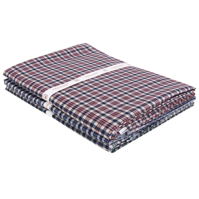 Maharaja Men's Poly Cotton Unstitched 2.5 m Plain Shirt Fabric (Free Size) -Set of 5 - Image 5