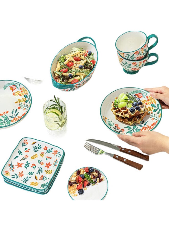 JD.com Jd Jingzao American-Style Tableware Set, Plates And Dishes For Housewarming, Ceramic Home Use, American-Style Dessert Plates 6 Inches * 4 - Image 3